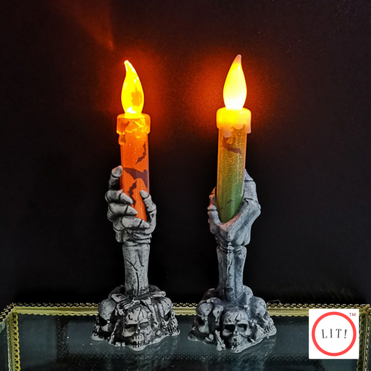 (Pack of 2) Skeleton Ghost Hand Electronic LED Candle