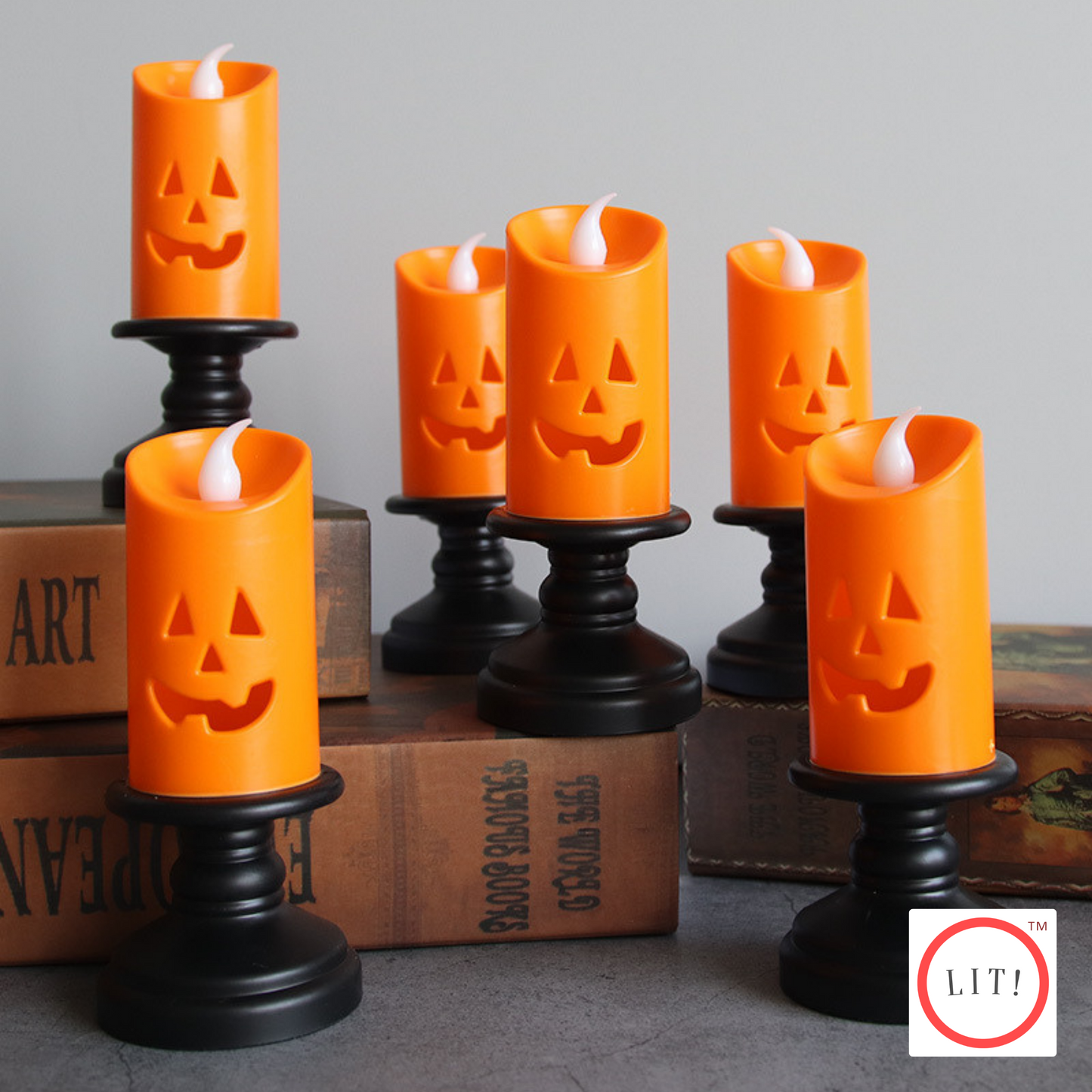 (Pack of 3) Halloween Decorative Flameless Electronic Table Candles Lights