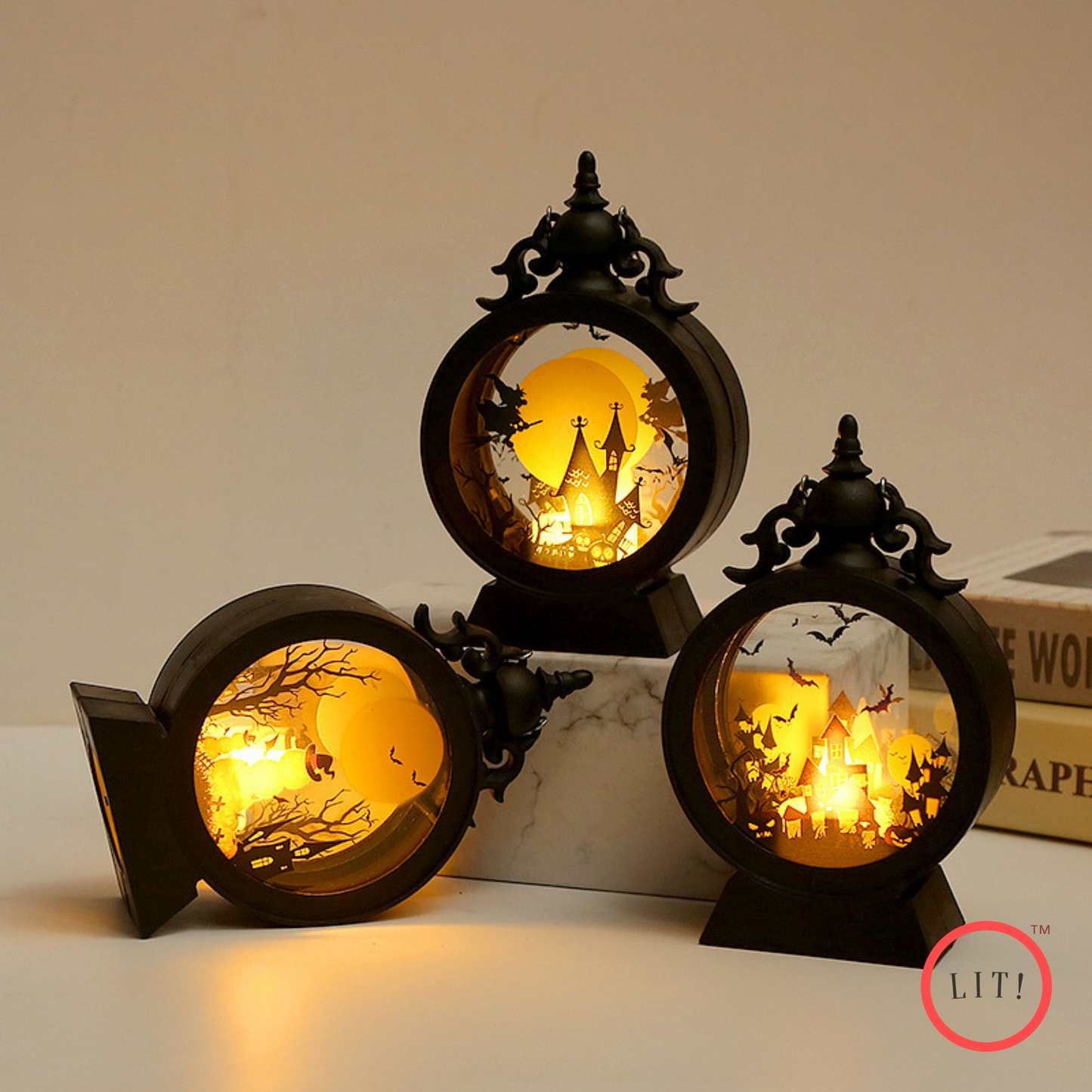 (Pack of 2) Halloween LED Wall Decoration Candle Light