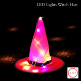 (Pack of 2) New Halloween Glowing LED Lights Witch Hat