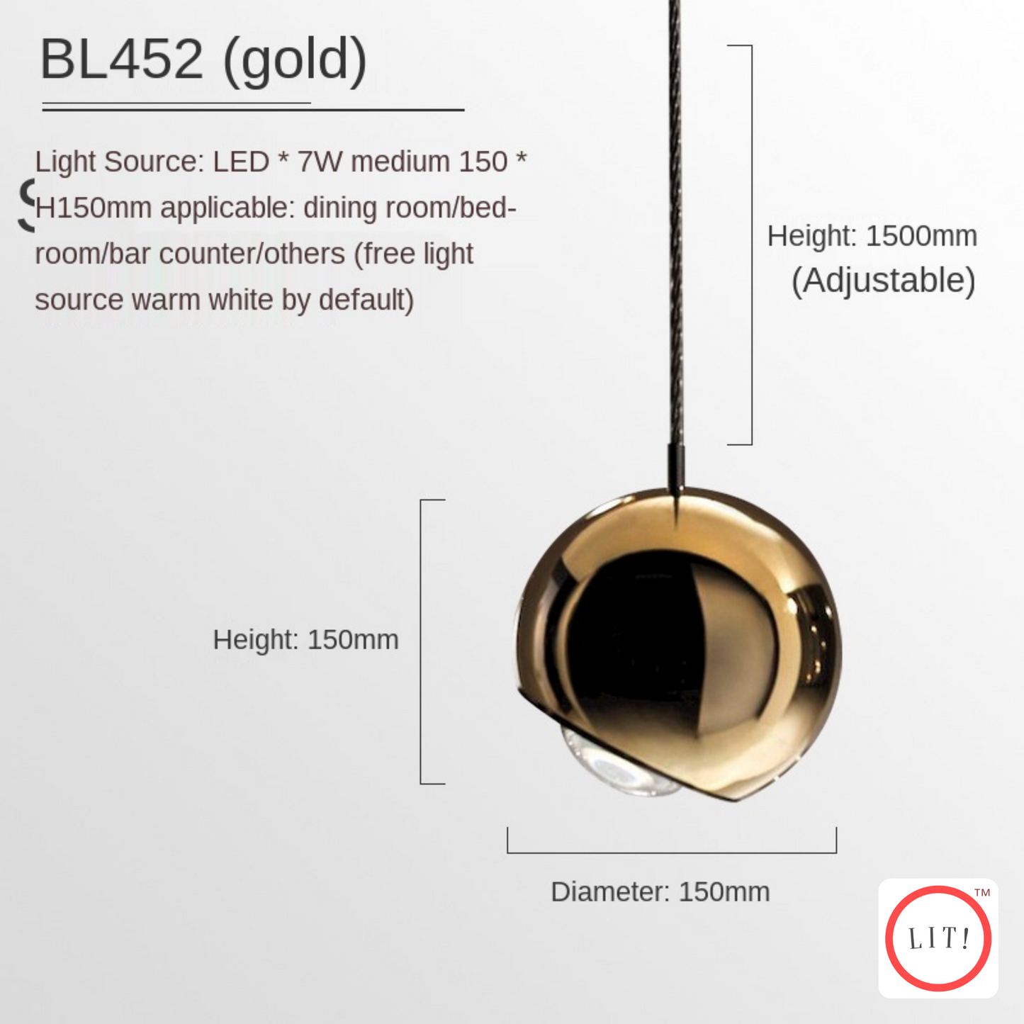 Modern Luxury Metal Ball Pendant Light