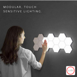 (Pack of 6) Touch Control Hexagonal LED Wall Light