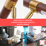 Slim Wood Brass Modern Adjustable Table Lamp
